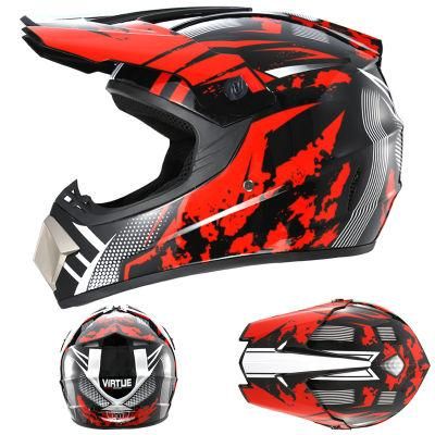 Go Kartoff-Road Helmetred Run [Send Three-Piece Set]Electric Motorcycle Helmet Mountain Downhill Race Full Helmet