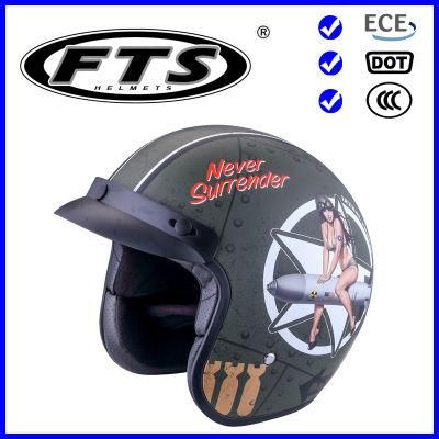 Motorcycle Accessory Safety Protector ABS Open Face Jet Helmet Full Face Half Modular F380 with DOT &amp; ECE Carbon