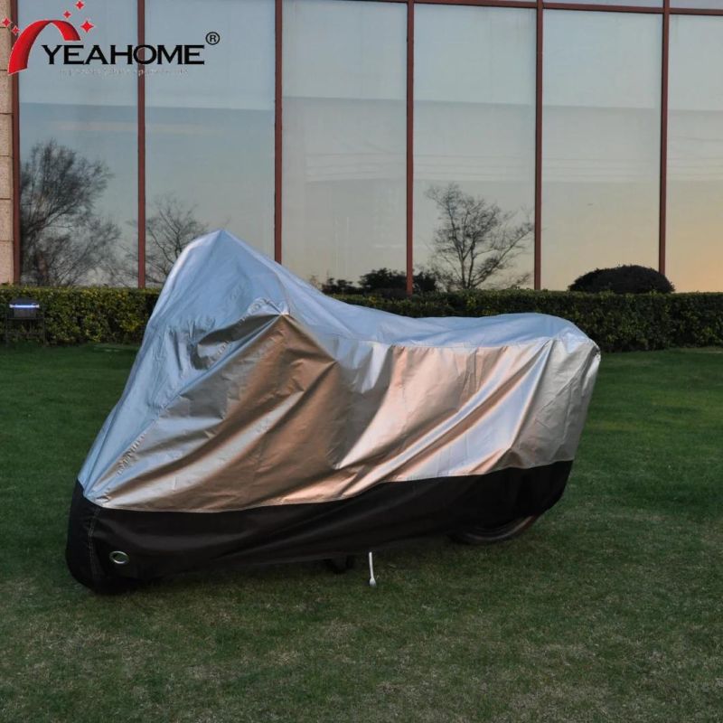 Water-Proof Silver Black Motorcycle Cover Outdoor UV-Proof Motorbike Cover