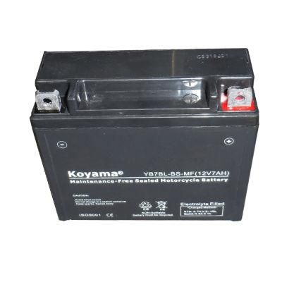 12V7ah Motorcycle Battery Yb7bl-BS/12n7bl-BS Maintenance Free Motorcycle Battery