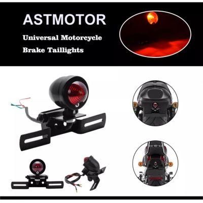 Universal Motorcycle Tail Light and License Plate Holder Turn Signals Brake Stop Lights for Cafe Racer Chopper Cruiser Bobber