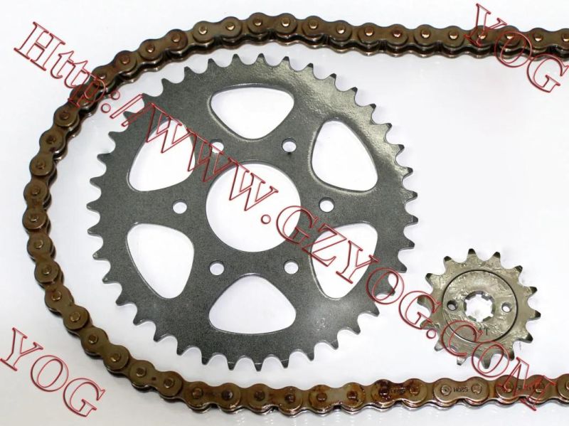 Yog Motorcycle Spare Parts Chain Sprocket Set for Hj125 C90 Honda Ace125