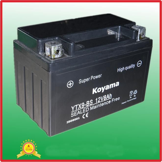 9ah 12V Dry Maintenance Free Motorcycle Battery ATV Motor Battery Ytx9-BS