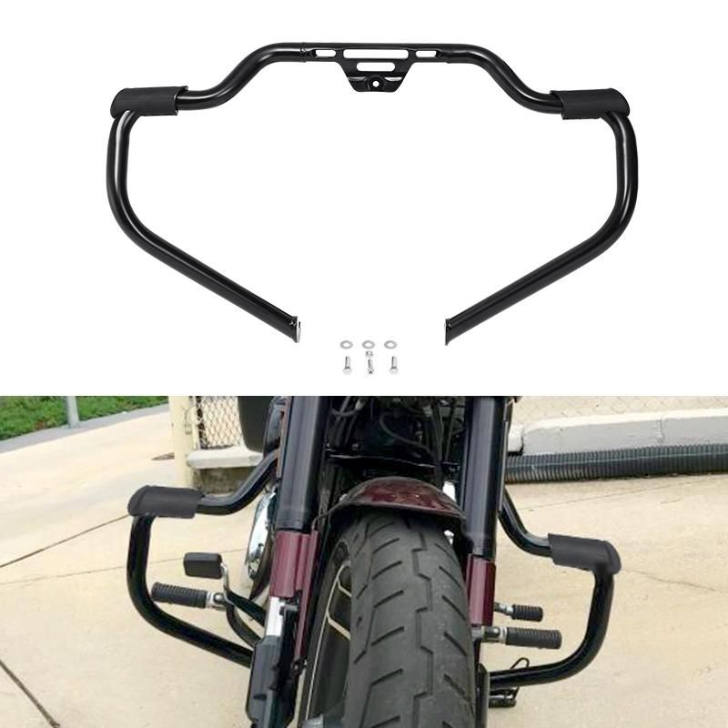 Xf2906b17-MB Matte Black Mustache Engine Guard Crash Bar Fit for Harley Softail Models 18-20