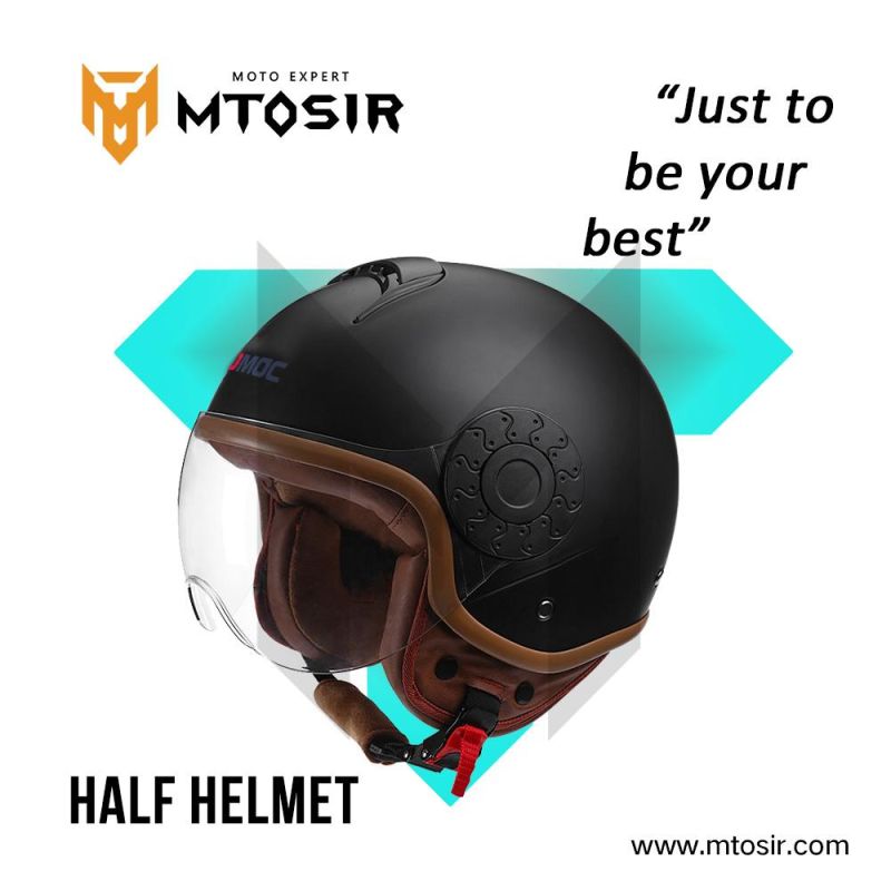 Mtosir Motorcycle Half Face Helmet Universal Four Seasons Multi-Colors Red Leather Motorcycle Accessories Adult Full Face Flip Helmet Motorcycle Helmet