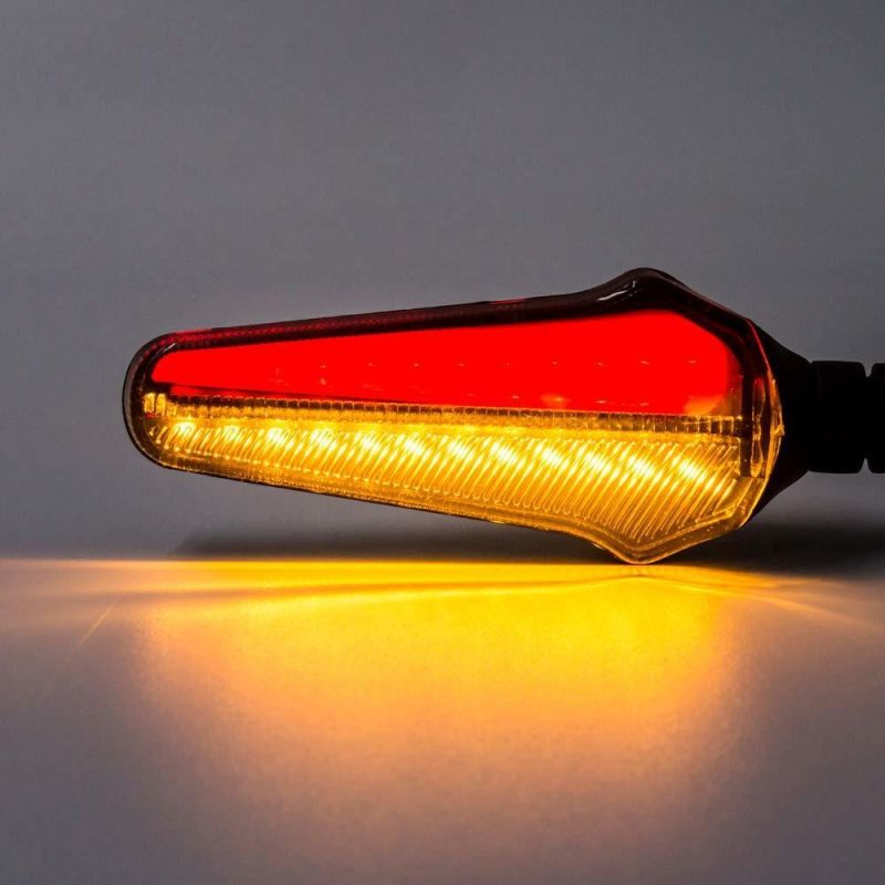 Motorcycle LED Turn Signal Lights Universal Indicator Blinker Amber Motorbike Lamp Bendable Flashing Yellow Tail Lights