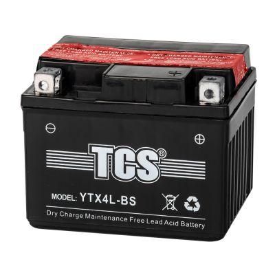TCS Dry Charged Maintenance Free Motorcycle Battery  YTX4L-BS