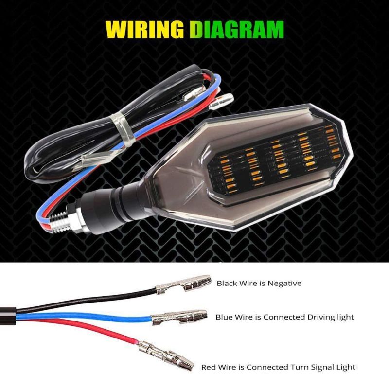 Motorcycle Indicators Flowing Turn Signal Brake Lights Water Lamp