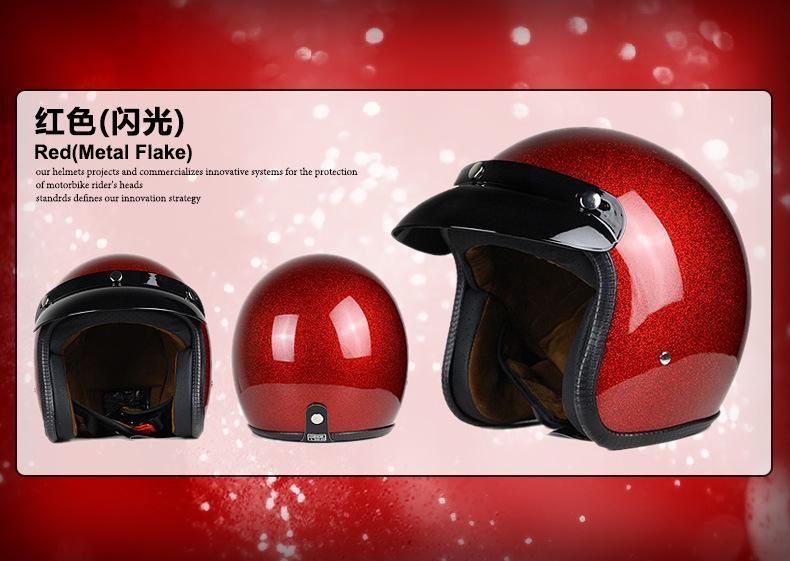 Metal Flake Open Face Helmet for Motorcycle/Bicycle with DOT, Ce Approved.