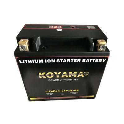 Motorcycle Starter Battery LiFePO4 12.8V LFP14-BS/Ytx14-BS Lithium Ion Motorbike Battery