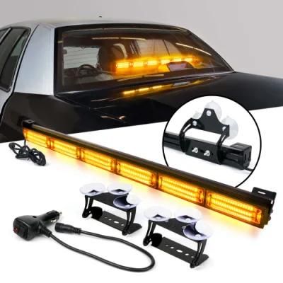 Easy Install Sucker Bracket Amber COB Traffic Advisor Strobe Light Bar Hazard Warning Safety Flashing Light Bar