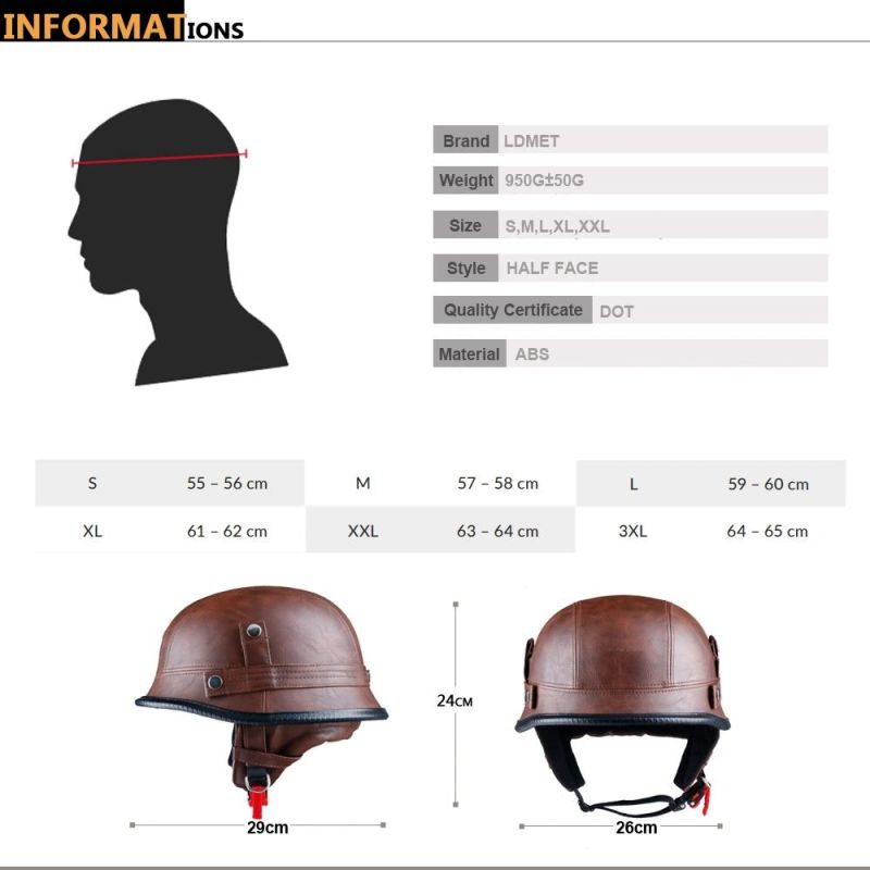 German Helmet with Leather Cover for Sport