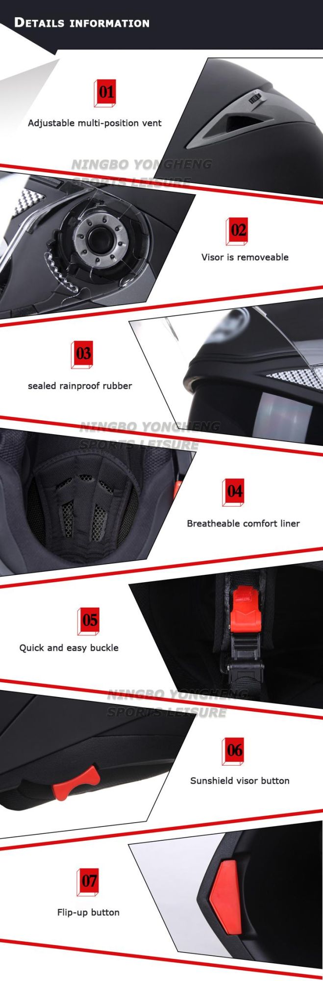 Motorcycle Helmets Flip up Dual Visors Full Face Helmet