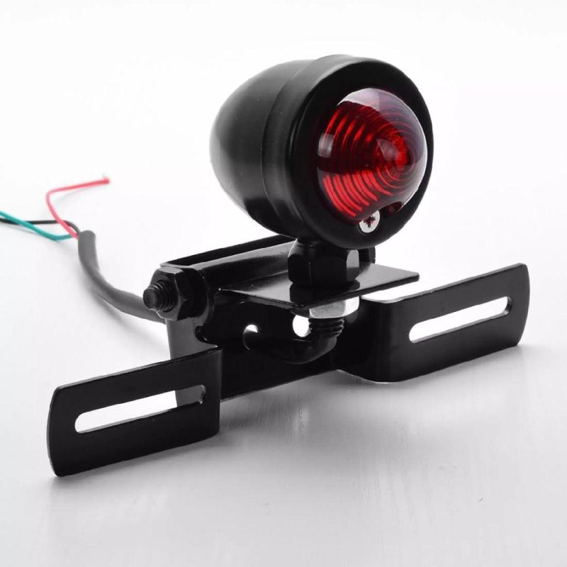 Universal Motorcycle Tail Light and License Plate Holder Turn Signals Brake Stop Lights for Cafe Racer Chopper Cruiser Bobber