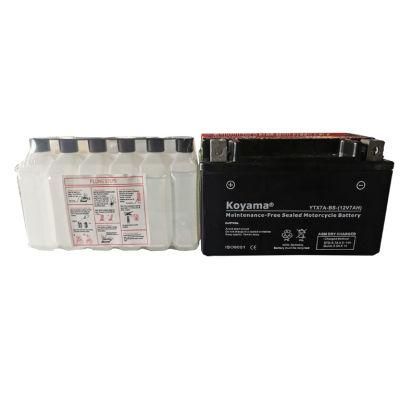 Motorcycle Part/12V 7A Dry Charged Maintenance Free Batteries Ytx7a-BS