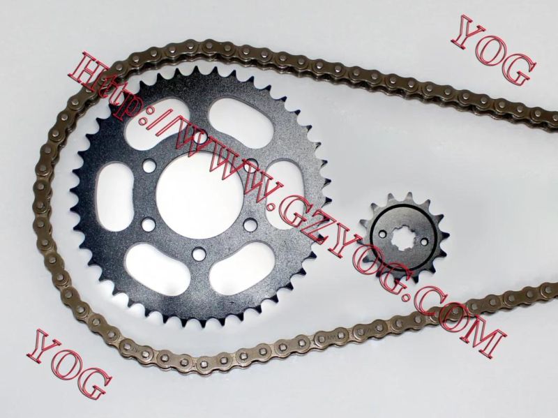 Yog Motorcycle Spare Parts Chain Sprocket Set for Hj125 C90 Honda Ace125