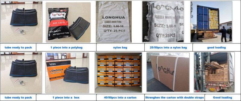 Qingdao Longhua Natural Butyl Rubber Motorcycle Inner Tube (3.00-8)