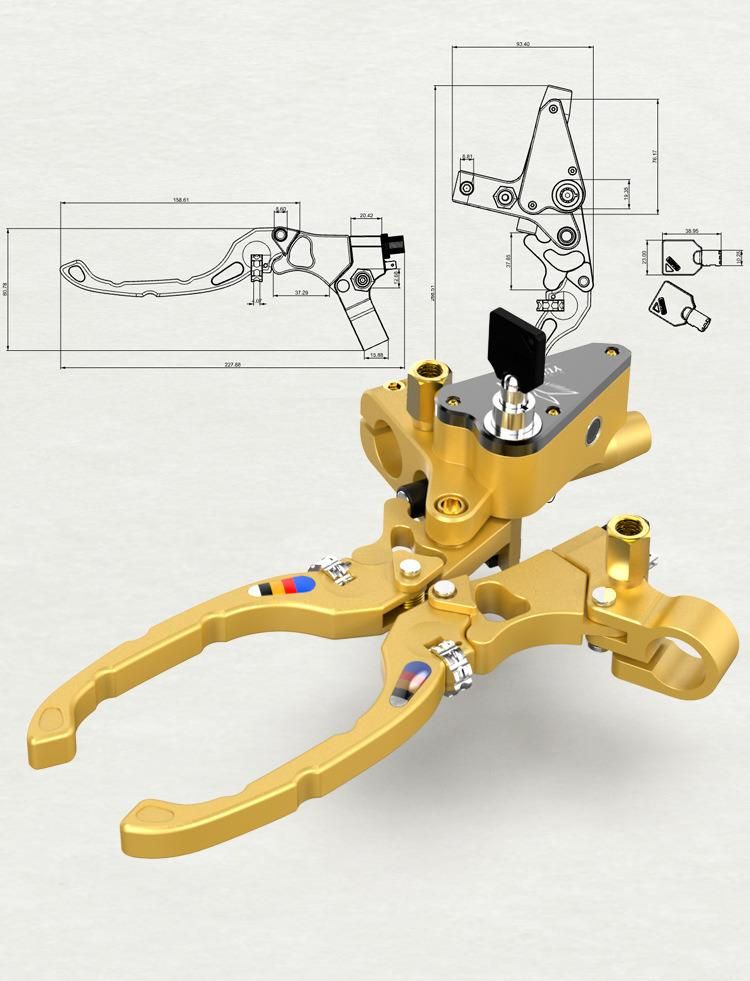 New CNC Modified Side Push Anti-Theft Handbrake U1 for Motorcycle