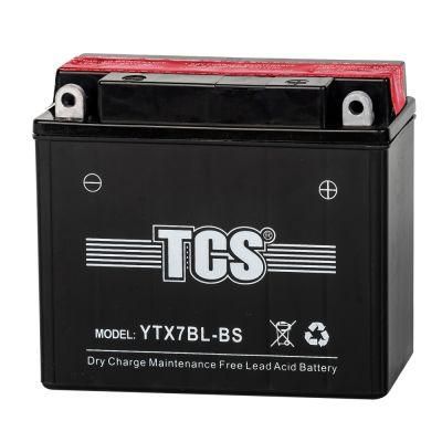TCS Dry Charged Maintenance Free Motorcycle Battery for Most motorcycles (YTX7BL-BS)