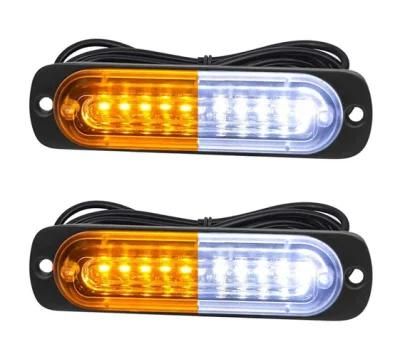 off Road Vehicle ATV Truck Car Amber/White 12 LED Emergency Strobe Light Kit Surface Embedded Hazard Warning Flashing Light