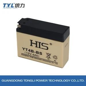 Yt4b-BS 12V2.3ah Maintenance Free Lead Acid Motorcycle Battery Motorcycle Parts with Factory Price Cream Color