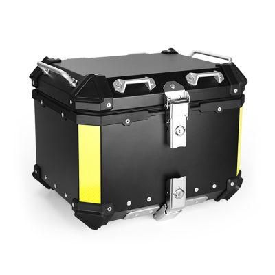 Aluminum Alloy Tail Box Trunk 45L Black Top Box Black Motorcycle Trunk