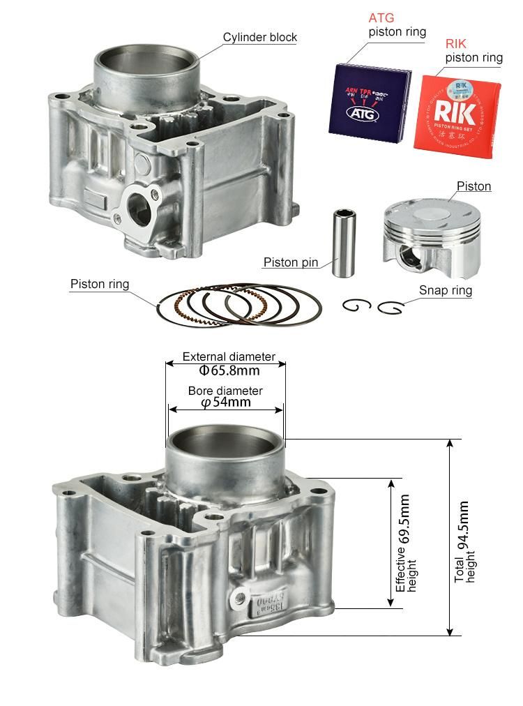 OEM engine assembly spare parts aluminum piston ring gasket motorcycle cylinder block kits LC135 54mm VIXION 57mm