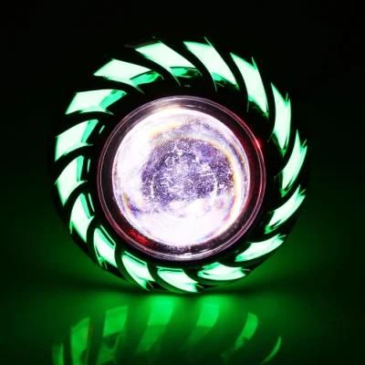 High Quality Motorcycle LED Headlight Projector Lens Dual Angel Devil Eye Head Lamp Cyclone-Type