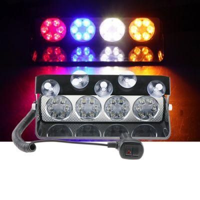 24 LED Light Car Lights 72W Dash Windshield Beacon Hazard Flasher Warning Flashing Lamp Car Emergency Strobe Light