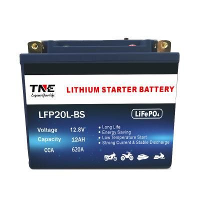 12V 12ah 620CCA LiFePO4 Motorcycle Lithium Battery Pack with BMS for Scooter/ATV