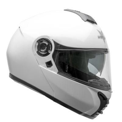 High Quality Gloss White Sunshield Visor Sports Modular Helmet with ECE