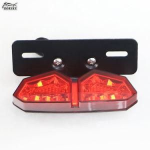 12V Motorcycle Brake Tail Light Turn Signal Lights License Plate Bracket LED