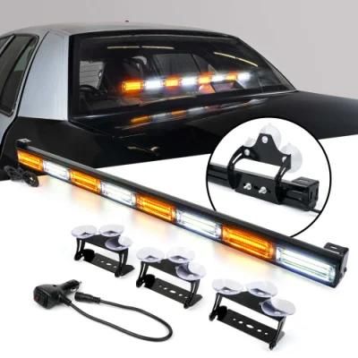 35&quot; COB White Amber Bicolor LED Traffic Advisor Strobe Light Bar, Hazard Warning Safety Directional Flashing Lightbar