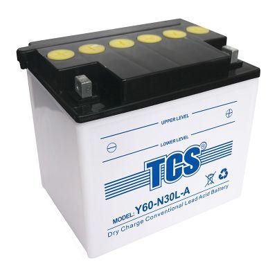 TCS Motorcycle Battery Dry Charged Lead Acid Battery Y60-N30L-A