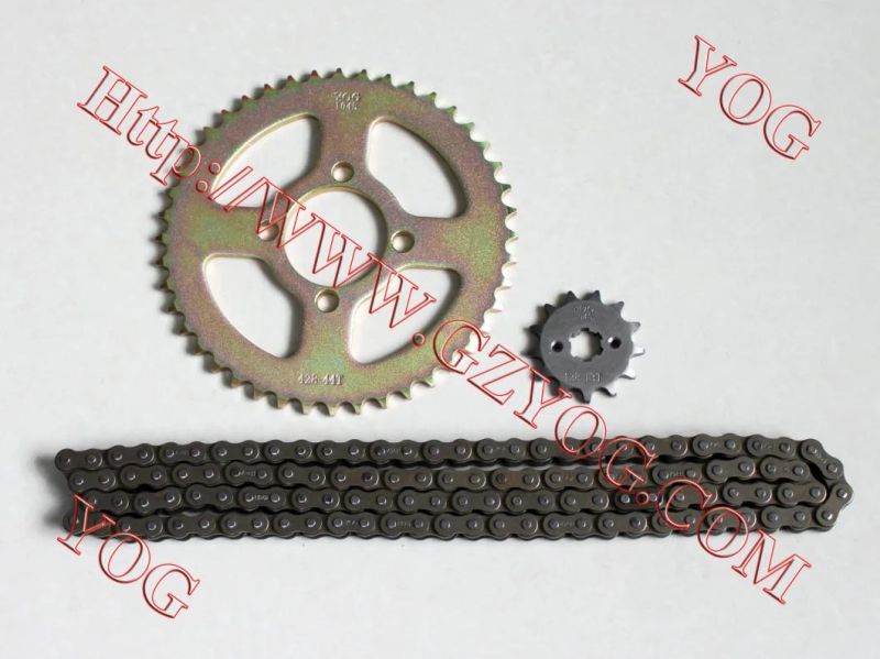 Yog Motorcycle Spare Parts Chain Sprocket Set for Hj125 C90 Honda Ace125