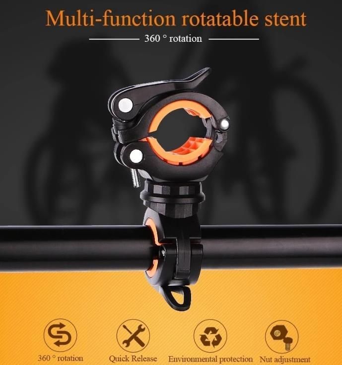 Mounting Bracket Bike Light Holder 360 Degree Adjustable Bicycle Flashlight Mount Pump Clamp