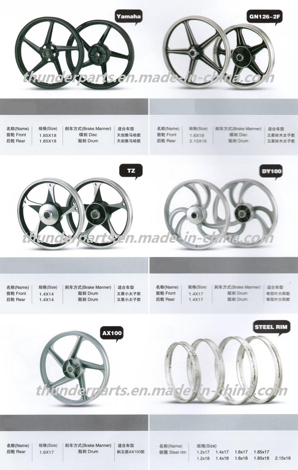 High Quality Motorcycle Aluminum Rim Complete Alloy Wheel for Ax100 1.6-17