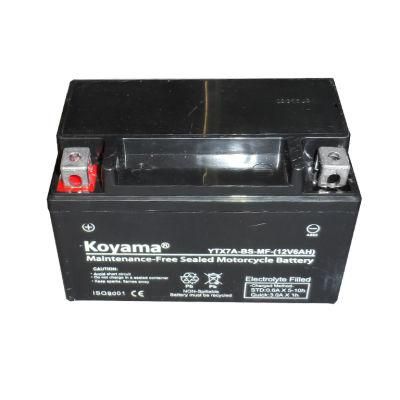 12V 7ah Long Life Starting Motorcycle Battery Ytx7a-BS