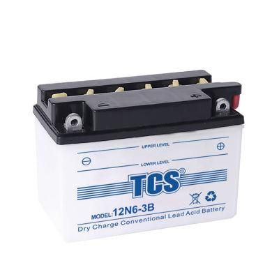 TCS Dry Charged Lead Acid Motorcycle Battery 12N6-3B