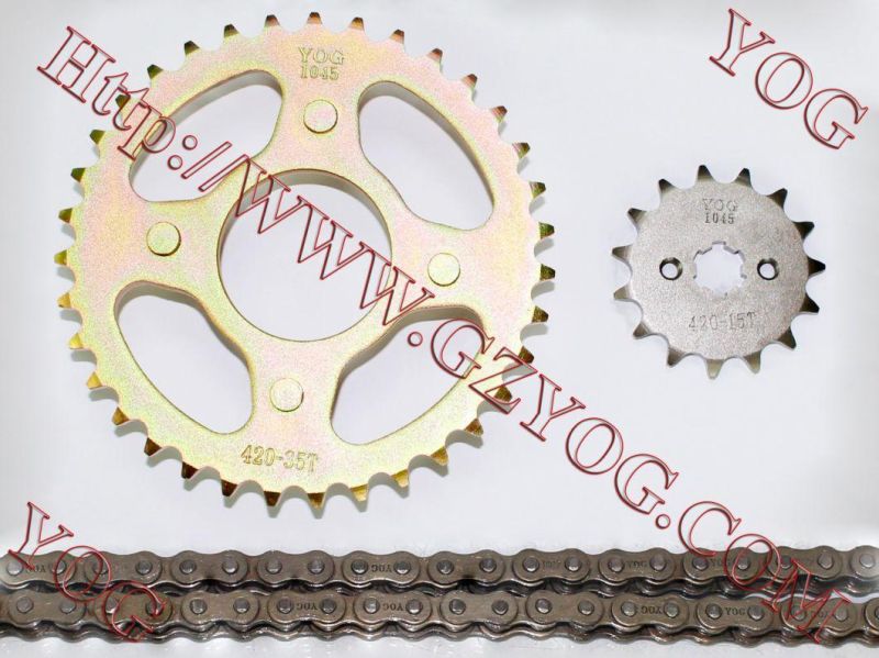 Motorcycle Chain Sprocket Set, Repuestos PARA Motocicletas, Kit De Transmision for Honda C100 Biz100