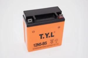 12V5ah All Kick-Start Models /Dr650s/ Xt550motorcycle Lead-Acid Battery in Orange and Black Color