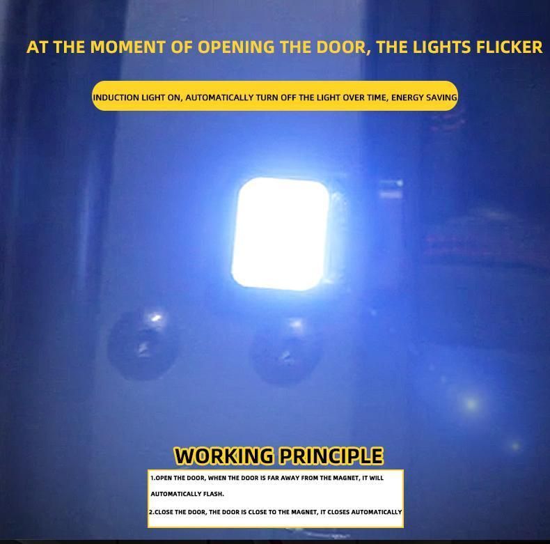Sanvi New Design Door Opening Light Car Door Warning Light Wiring-Free Modification Lamp Easy Installation Auto Signal LED Light Bulbs
