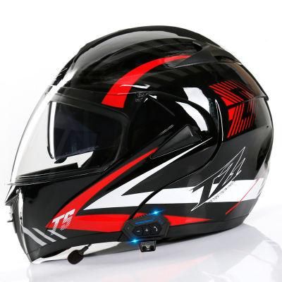 Factory Hot Selling Bright Red Hurricane Transparent Mirror Point Motorcycle Helmetopen Helmet Motorcyclechildren&prime;s Motorcycle Helmet
