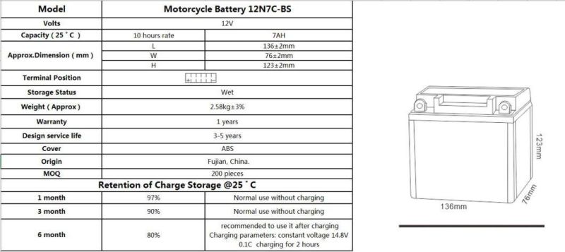 TCS 12V 11AH  Sealed Maintenance Motorcycle Battery for Common motorcycle