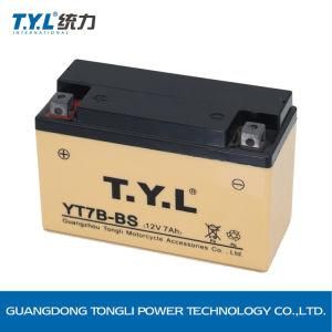 Yt7b-BS 12V6h Maintenance Free Lead Acid Motorcycle Battery Motorcycle Parts with Factory Price