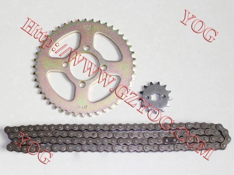 Yog Motorcycle Spare Parts Chain Sprocket Set for Hj125 C90 Honda Ace125