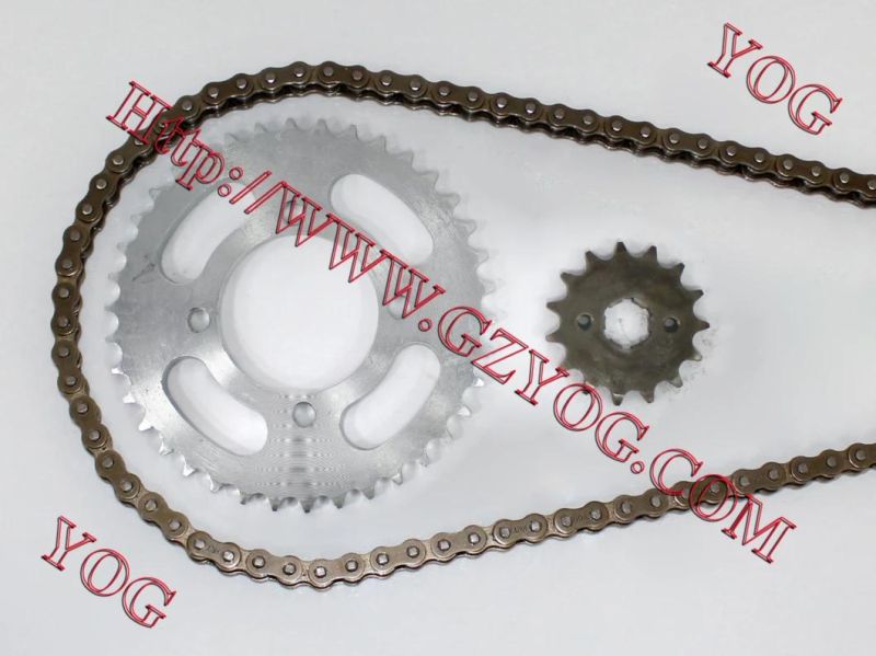 Yog Motorcycle Spare Parts Chain Sprocket Set for Hj125 C90 Honda Ace125