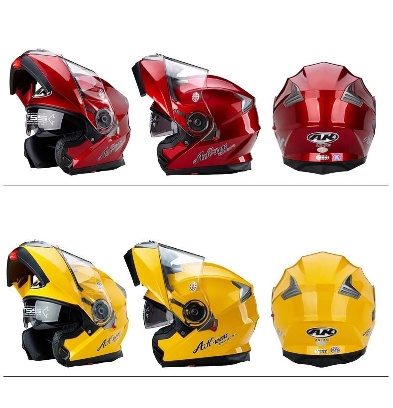 Adult Street ABS Motorcycle Modular Full Face Helmet with Double Visor