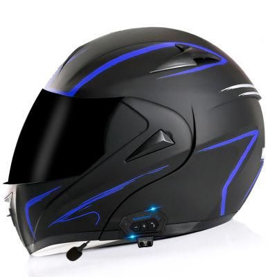 Factory Hot Selling Bluetooth Sub Blue Lightning Tea Mirrorarai Helmet Motorcyclemotorcycle Helmet Light Barmotorcycle Helmet Point Approved