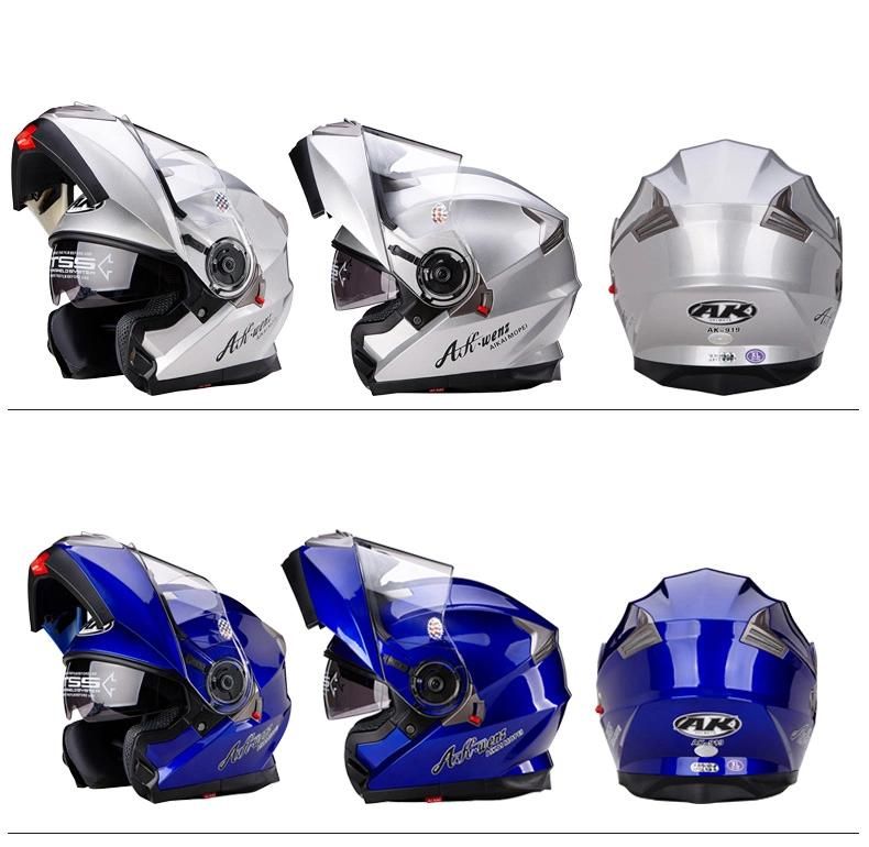 Double Visor ABS DOT Full Face Motorcycle Flip up Helmet